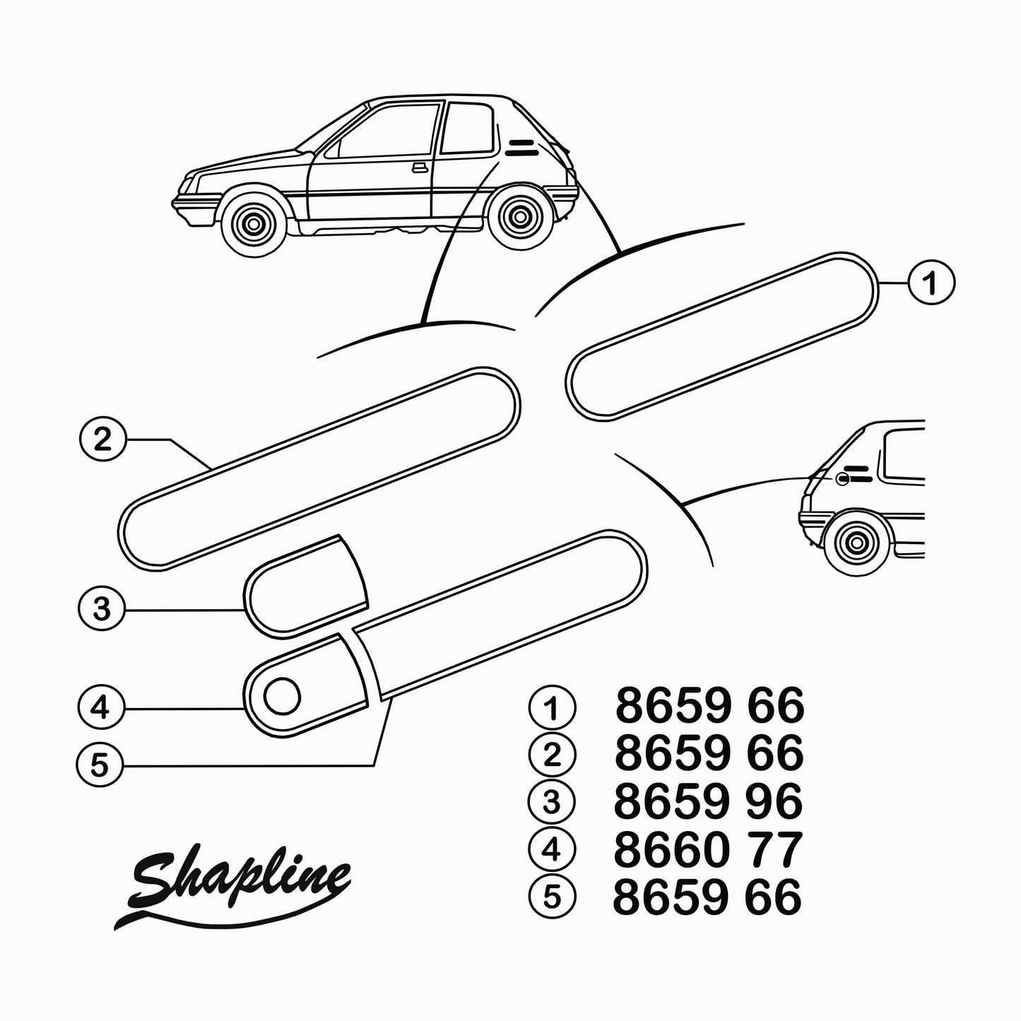 Enjoliveur de custode d'aile arrière pour Peugeot 205 vierge (STL)