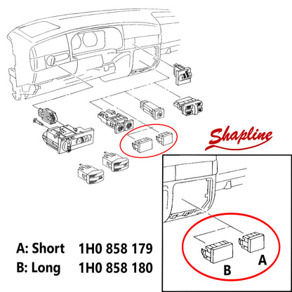 Couvercles de bouton de console centrale 1H0858179 / 1H0858180 (STL)