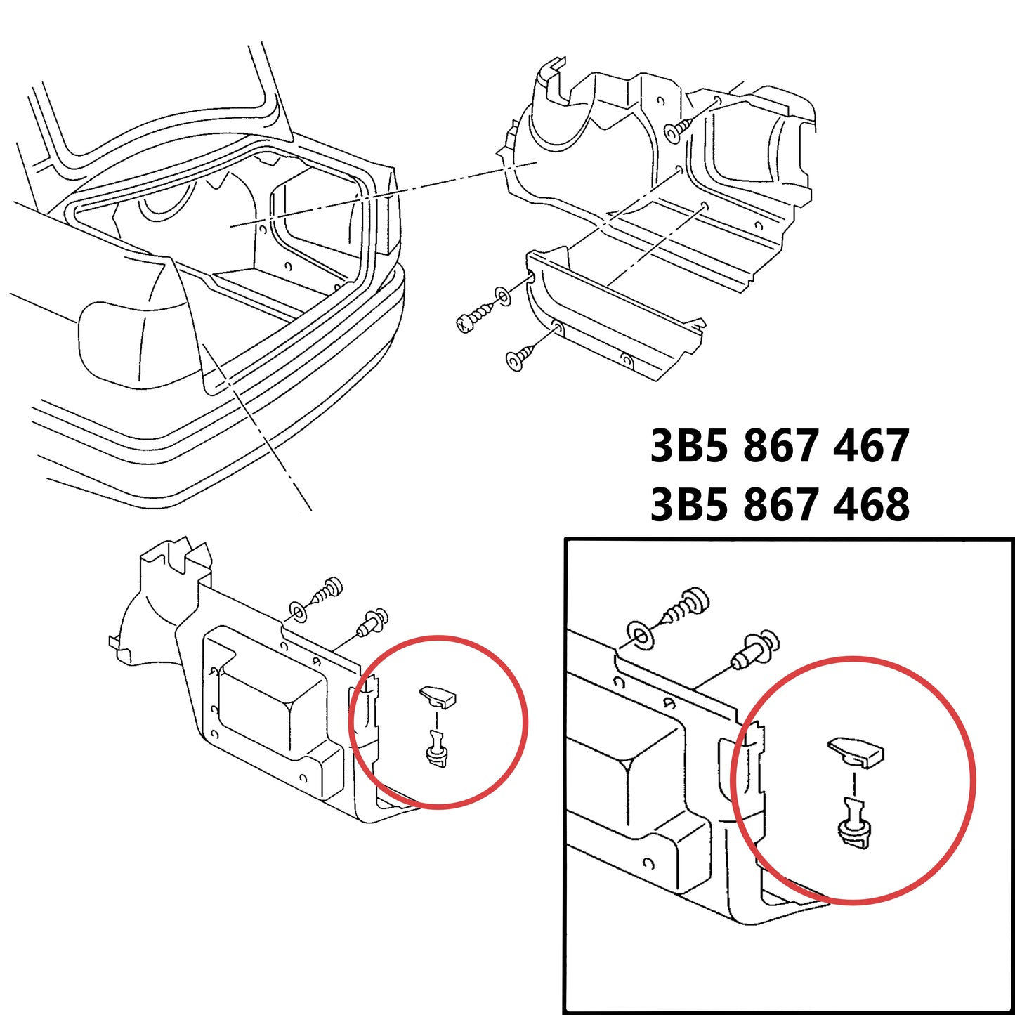 Languette et loquet de verrouillage pour compartiment automobile (STL)