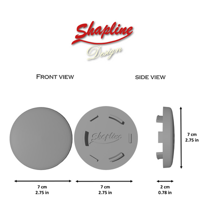 Customizable wheel center cap 70mm (STL)